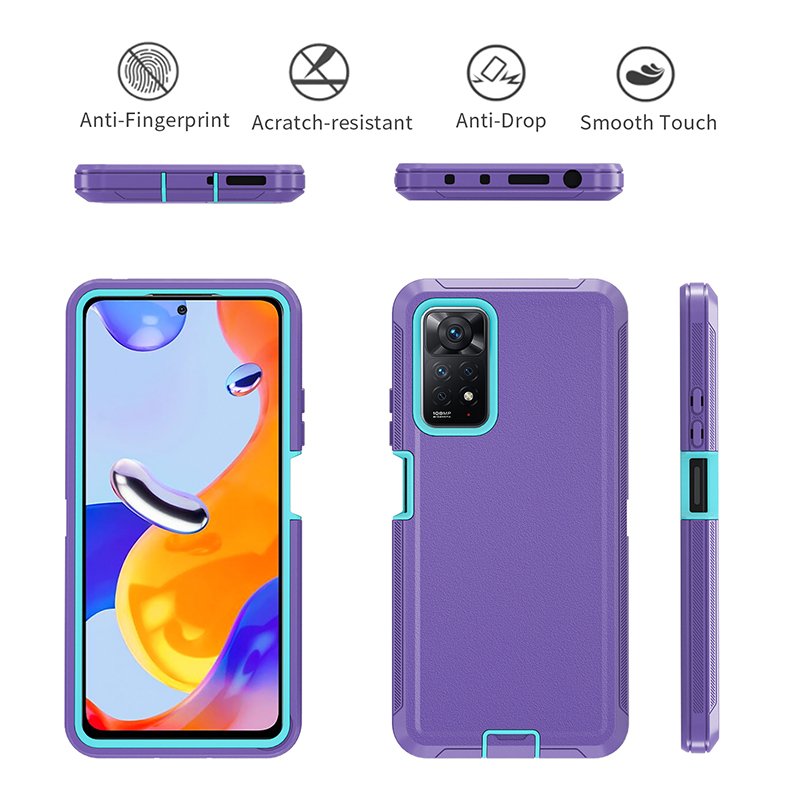3 in 1 Protection Phone Case For Redmi Note 11Pro 11S Shockproof Defender TPU+PC Mobile Cover