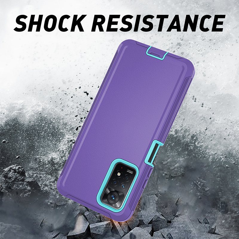 3 in 1 Protection Phone Case For Redmi Note 11Pro 11S Shockproof Defender TPU+PC Mobile Cover