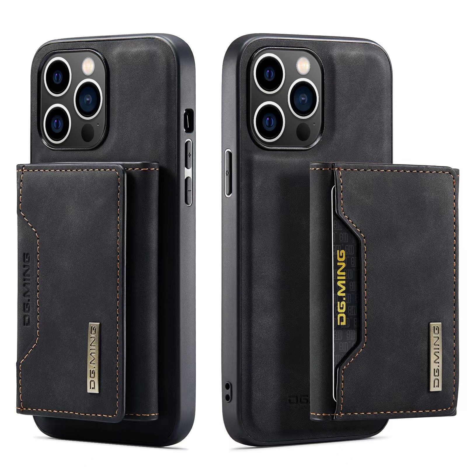 CASEME For iPhone 15 Pro Max PU Leather Card Slot Flip Case For iPhone 16 14 13 Pro 2 in 1 Detachable Phone Cases