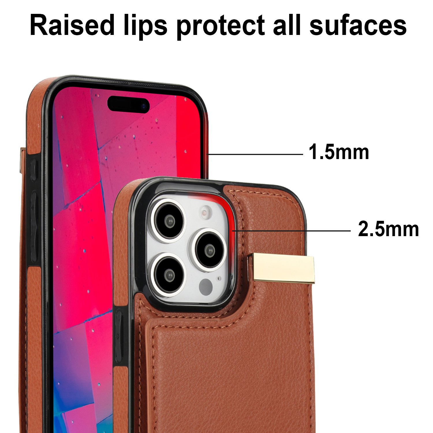 OEM Premium PU Leather Card Slot Wallet Holder Cover for iPhone 16 15 14 Pro Magnetic Mobile Phone Case