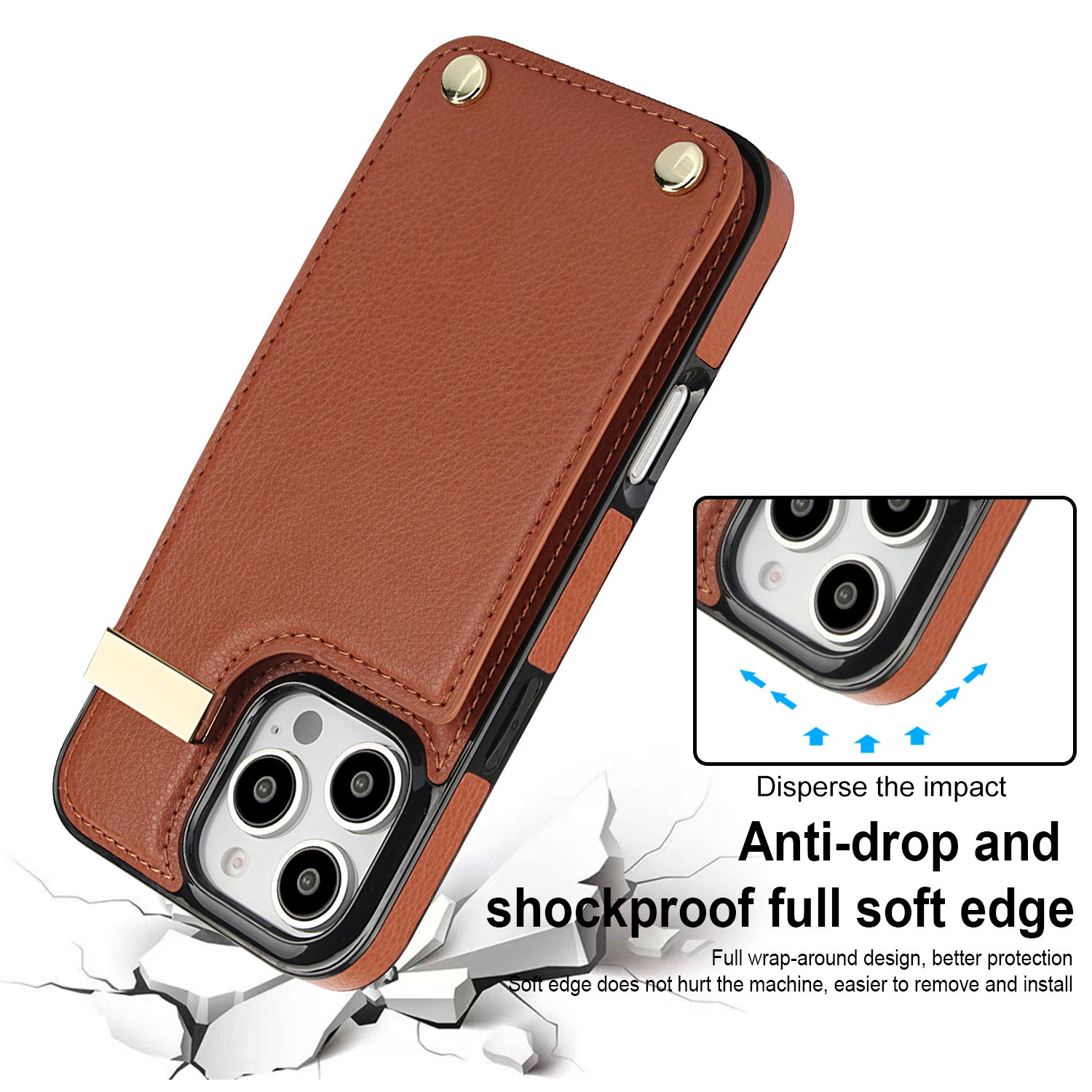 OEM Premium PU Leather Card Slot Wallet Holder Cover for iPhone 16 15 14 Pro Magnetic Mobile Phone Case