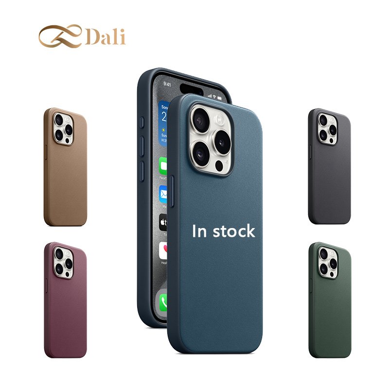 DL New finewoven case for iphone 15 degardable fabric Case Mobile Cover In stock Fabric Finewoven case for iPhone 15 Plus