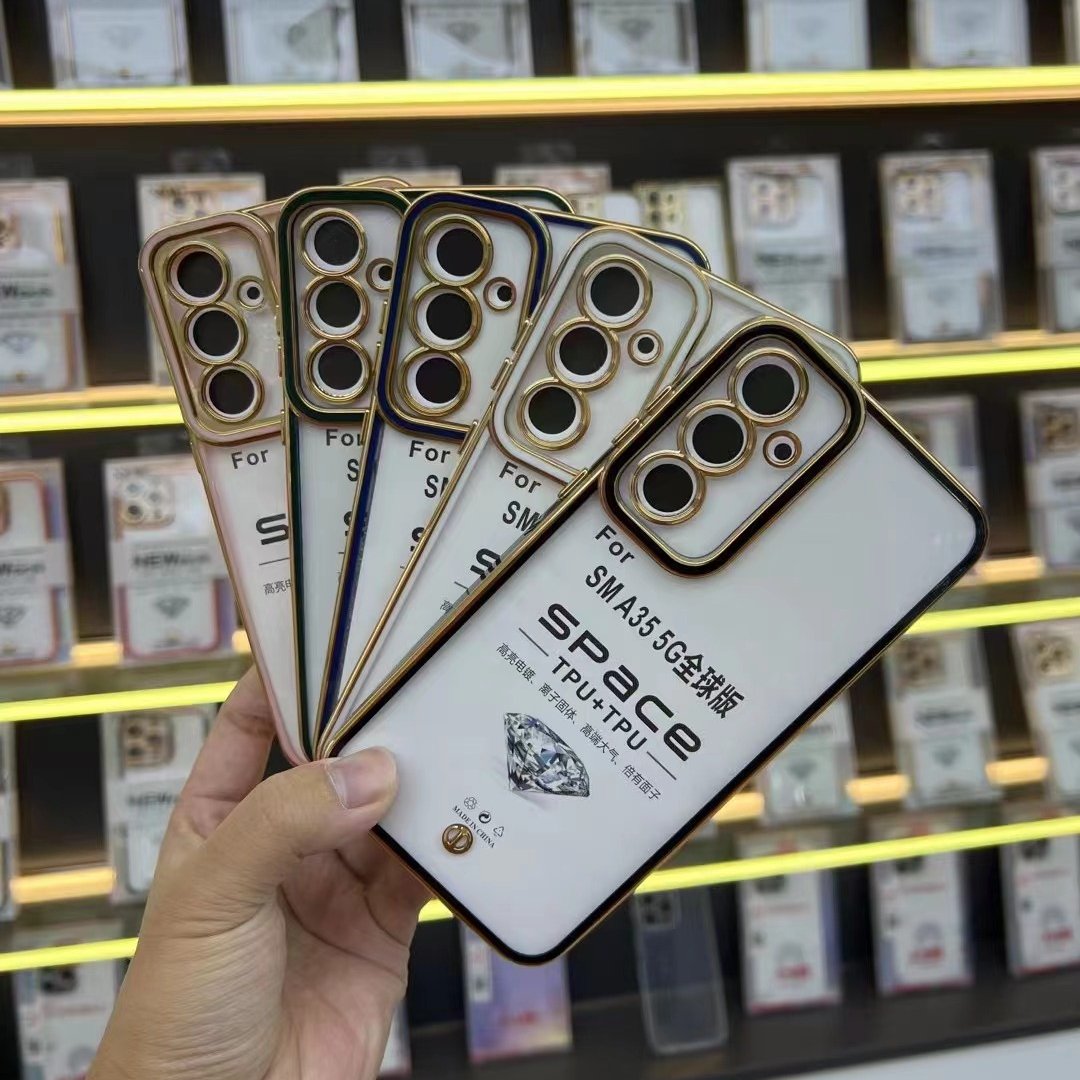 New electroplated two-color elegant plated mobile phone case For SPARK GO2023 transparent clear protective cover For Samsung A05