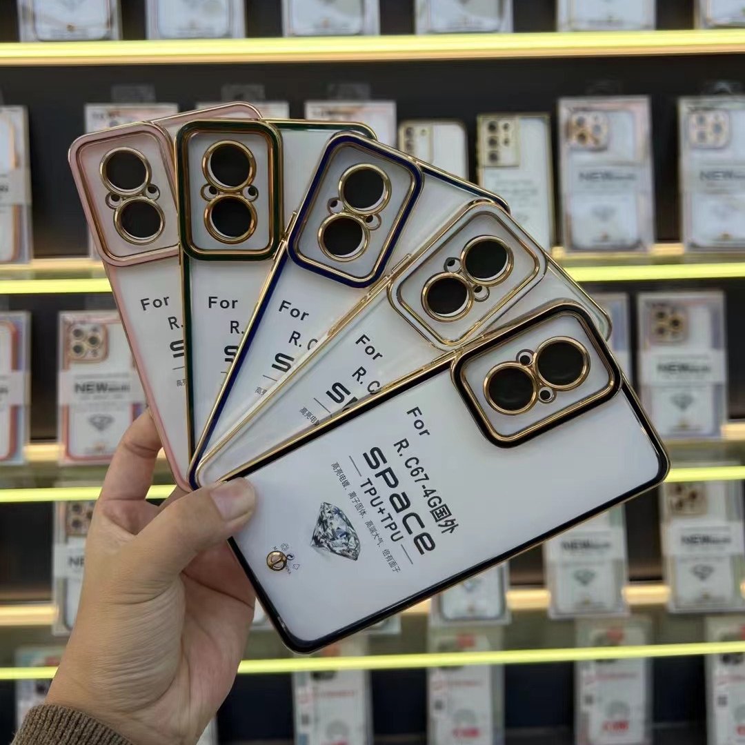 New electroplated two-color elegant plated mobile phone case For SPARK GO2023 transparent clear protective cover For Samsung A05