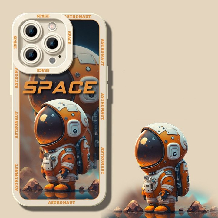 Wholesale Cartoon Frosted UV Print Space Astronaut Protect Back Cover Shockproof Phone Case For iPhone 15plus 14 13 12 mini 11