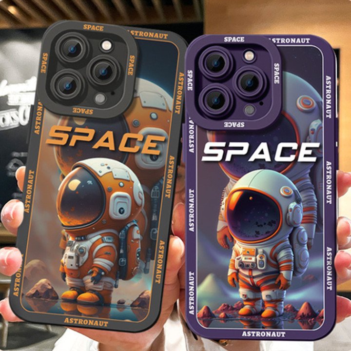 Wholesale Cartoon Frosted UV Print Space Astronaut Protect Back Cover Shockproof Phone Case For iPhone 15plus 14 13 12 mini 11