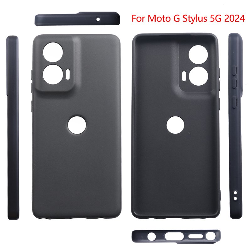 Silicone Phone Case for Motorola Moto G Stylus 5G 2024 Solid Color Soft TPU Protection Shell