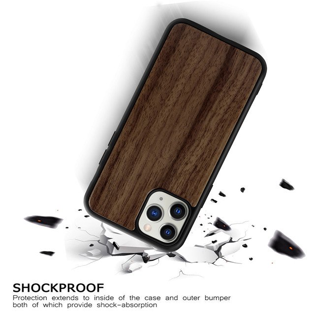 Wooden Mobile Phone Case TPU+PC Wood Case Design Natural Factory Price Customized for Iphone 14 13 12 11 Cover Case Shockproof