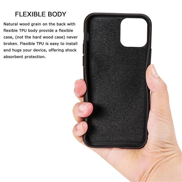 Wooden Mobile Phone Case TPU+PC Wood Case Design Natural Factory Price Customized for Iphone 14 13 12 11 Cover Case Shockproof