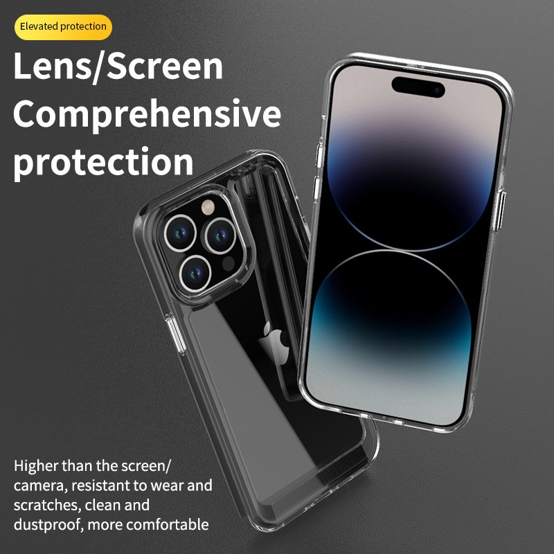 Phone Case For iPhone 15 Pro Max Full Protective Anti-yellow Transparent Shockproof TPU Acrylic