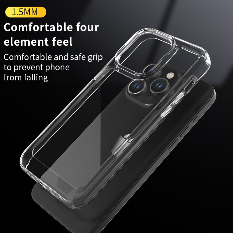 Phone Case For iPhone 15 Pro Max Full Protective Anti-yellow Transparent Shockproof TPU Acrylic