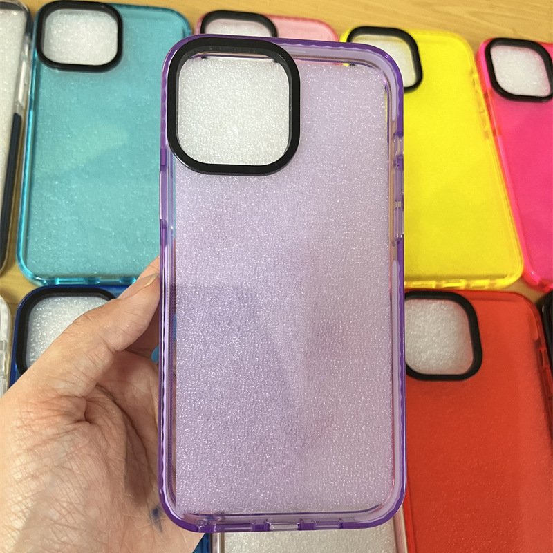 For iPhone 15 Clear Transparent Rainbow TPU Shockproof Mobile Phone Case