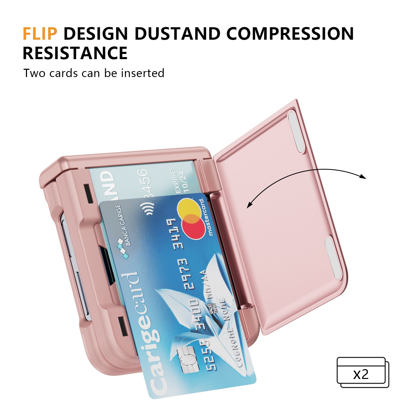Shockproof Anti-fall TPU PC Mobile Phone Case with Card Holder Credit card Wallet Back Cover For samsung Z-flip5