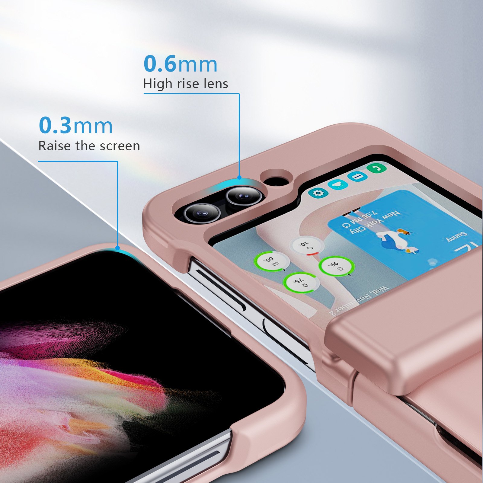 Shockproof Anti-fall TPU PC Mobile Phone Case with Card Holder Credit card Wallet Back Cover For samsung Z-flip5