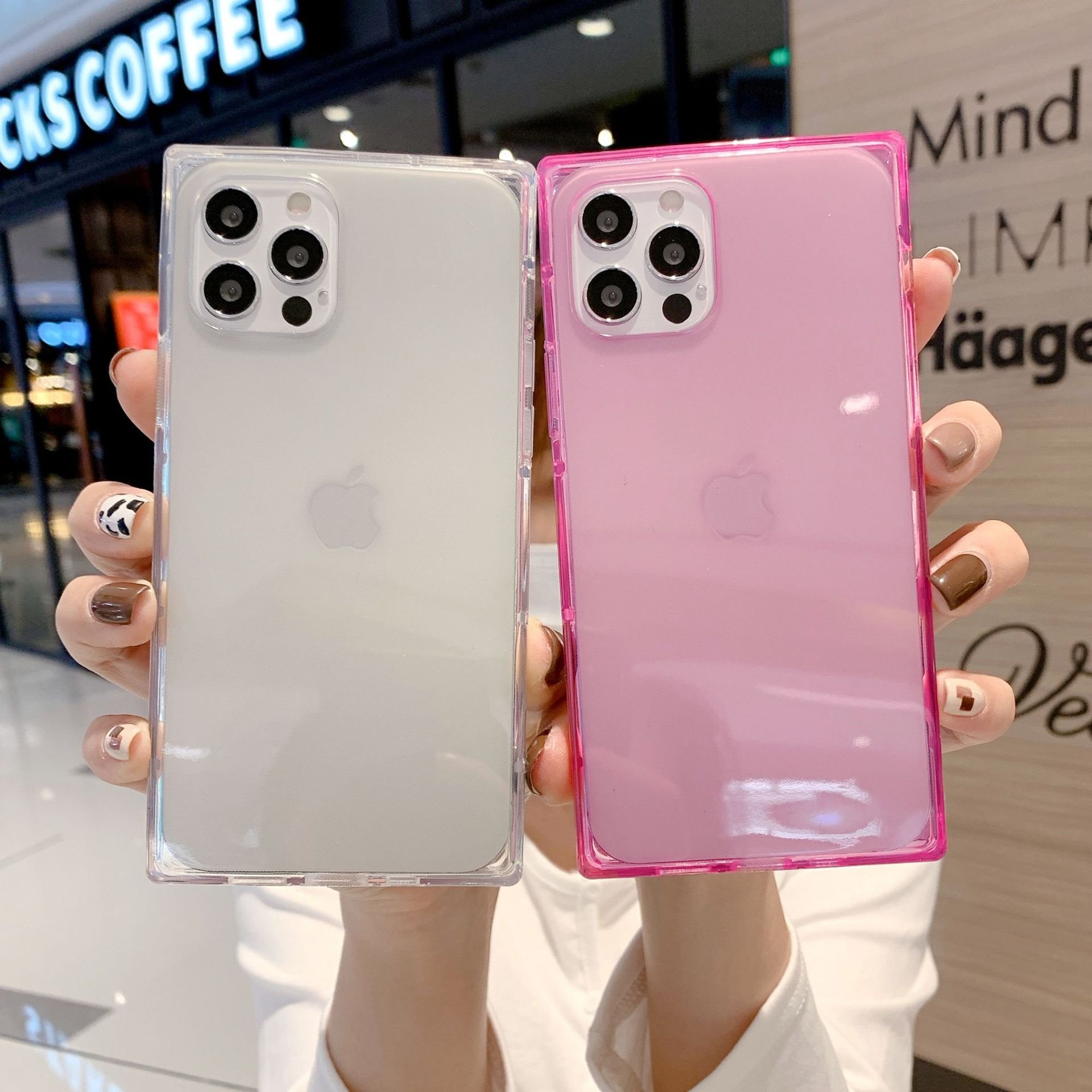 Luxury Fluorescent Color Transparent Phone Case For iPhone 16 Pro Max 15 14 13 12 11 X XS XR 7 8 Plus Clear Soft Silicone Cover