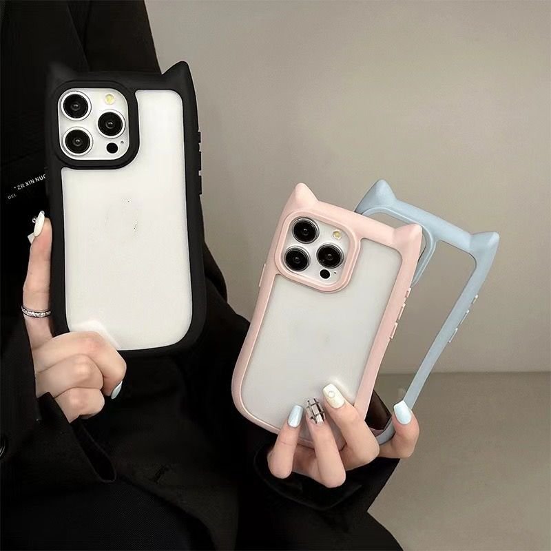 Cute Cat Transparent Mobile Phone Case for iPhone X XR 11 12 13 14 15 15pro 15 PM Clear Cat Cases