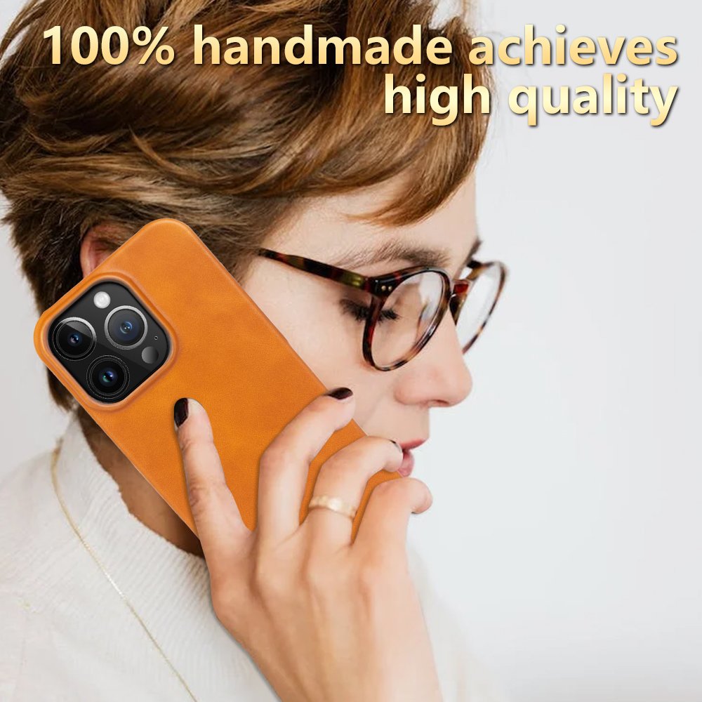 Genuine Leather For iPhone 11 12 13 14 15 Pro Max Case Oil wax pattern Anti slip and anti drop Leather iPhone Case