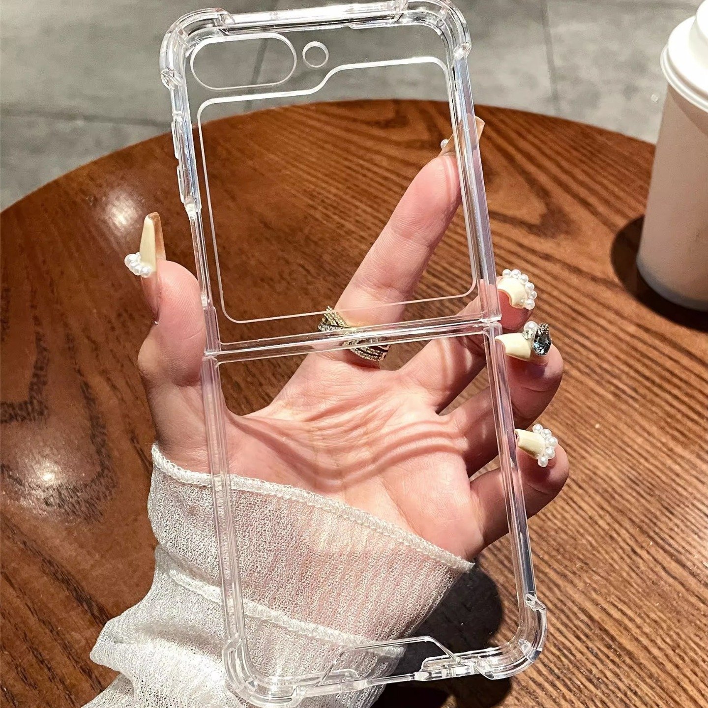 1.5mm Clear TPU Acrylic PC Phone Case for Samsung Galaxy Z Flip 6 5 4 Shockproof Protective Crystal Mobile Phone Case
