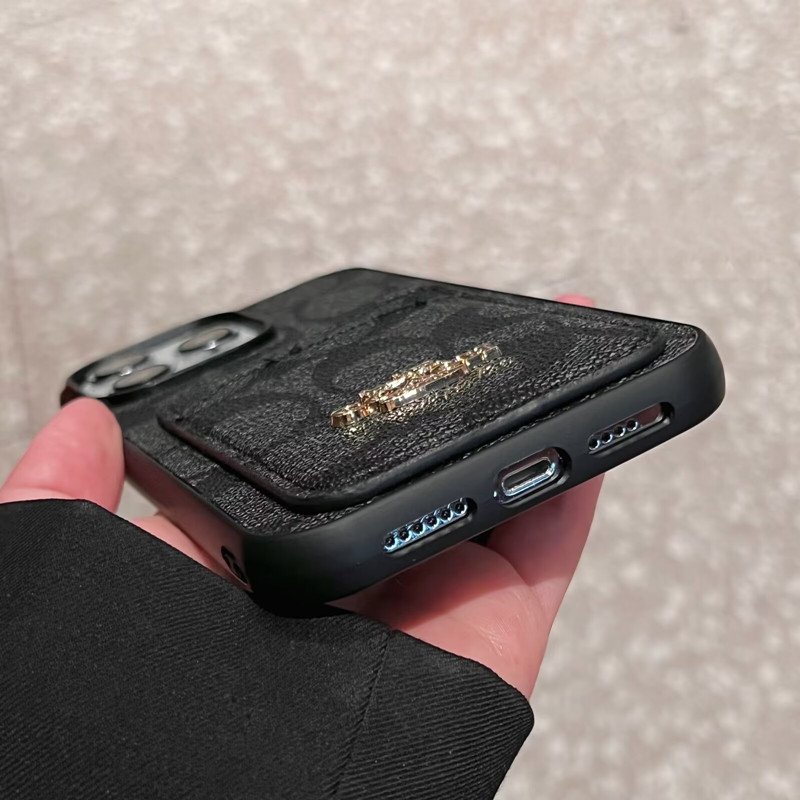 16 15 Pro Max 14 13 Plus 12 Mini 11 Pro Designer Luxury PU Leather Card Slot Phone Case Fashion Cover Magnetic Case Shockproof
