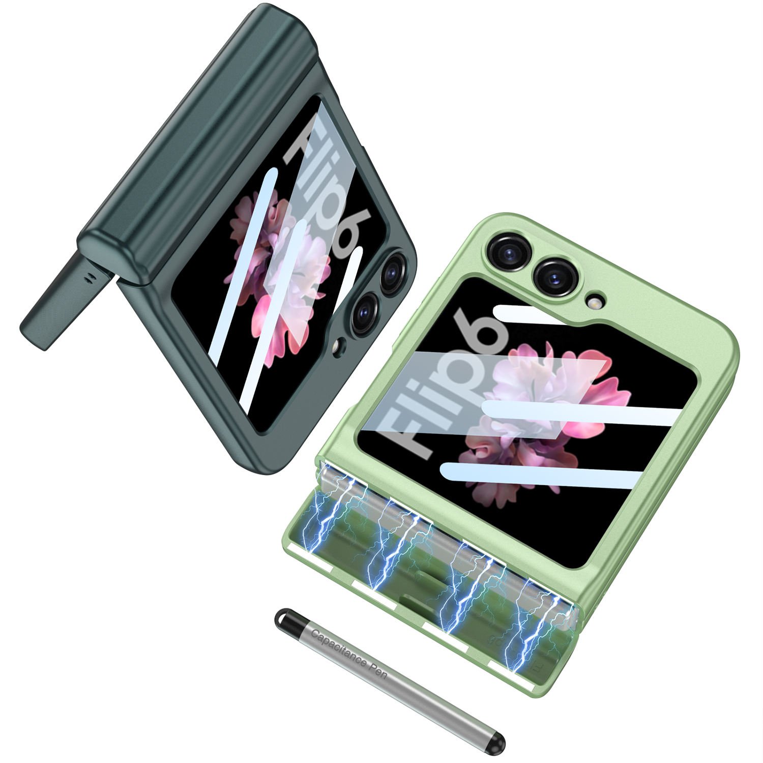 For Samsung Galaxy Z flip 5 z flip 6 mobile phones case Magnetic Folding hinge all-inclusive skin-feeling PC with pen box
