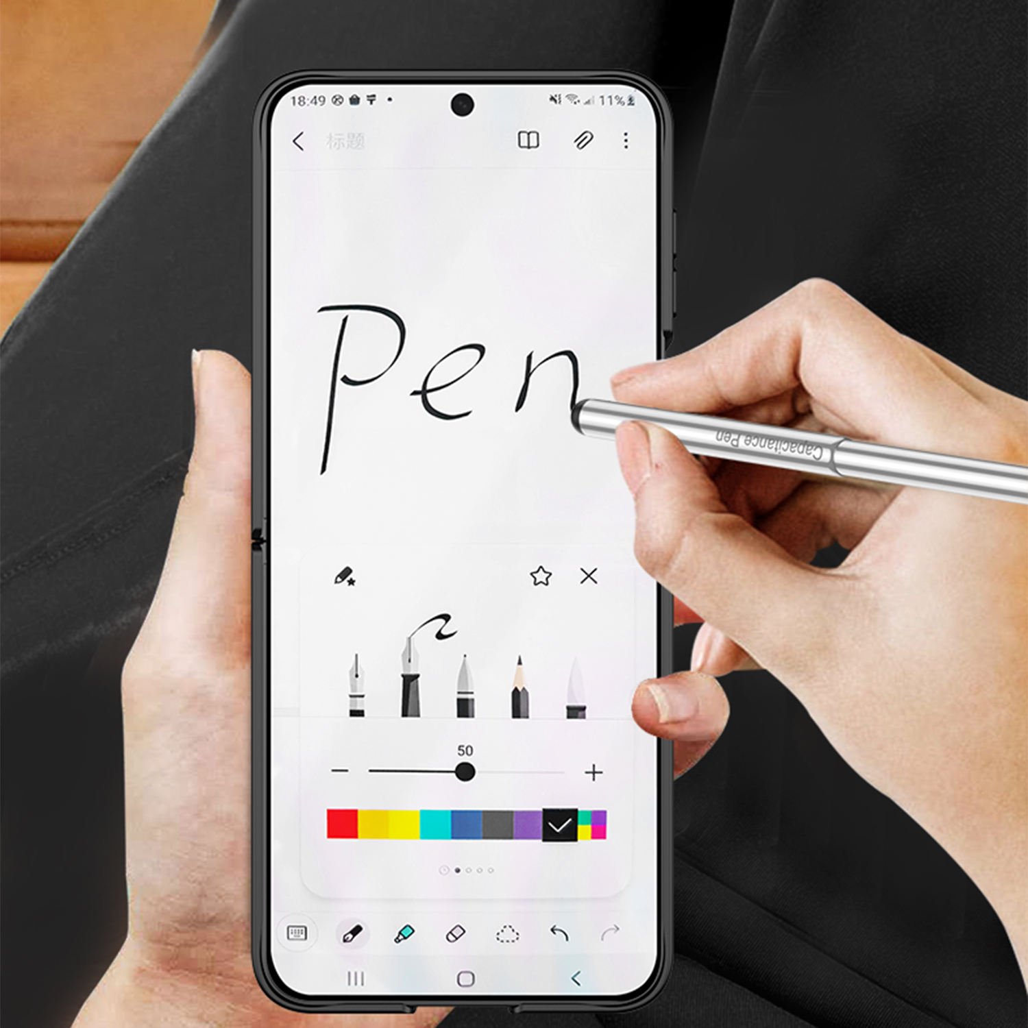 For Samsung Galaxy Z flip 5 z flip 6 mobile phones case Magnetic Folding hinge all-inclusive skin-feeling PC with pen box