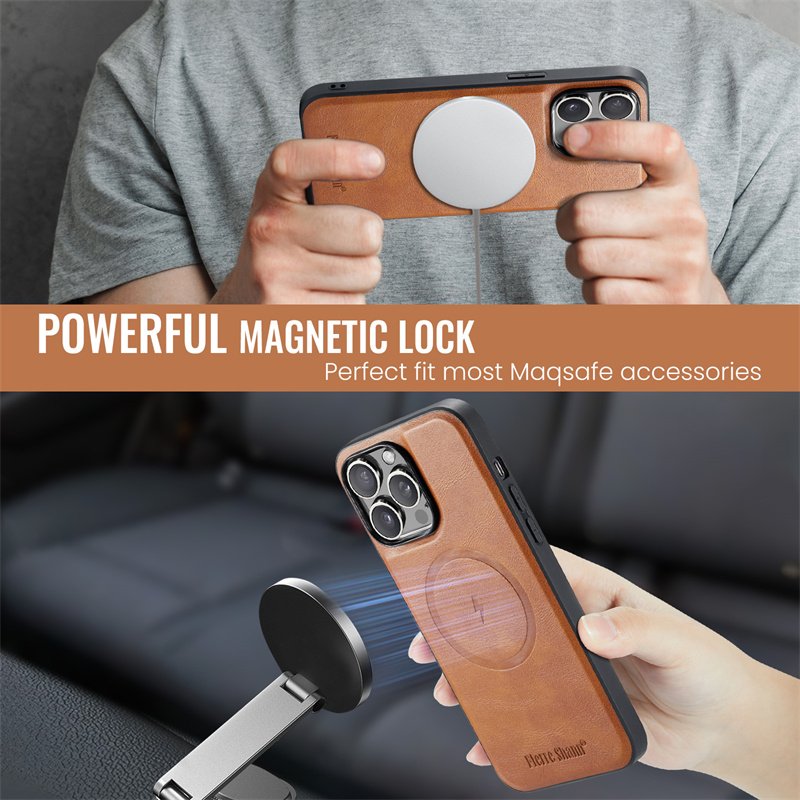 2 In 1 Magnetic Leather Phone Case for iPhone 15 14 13 12 11 Pro Max Plus Wireless Charging Cover Card Holder Cover