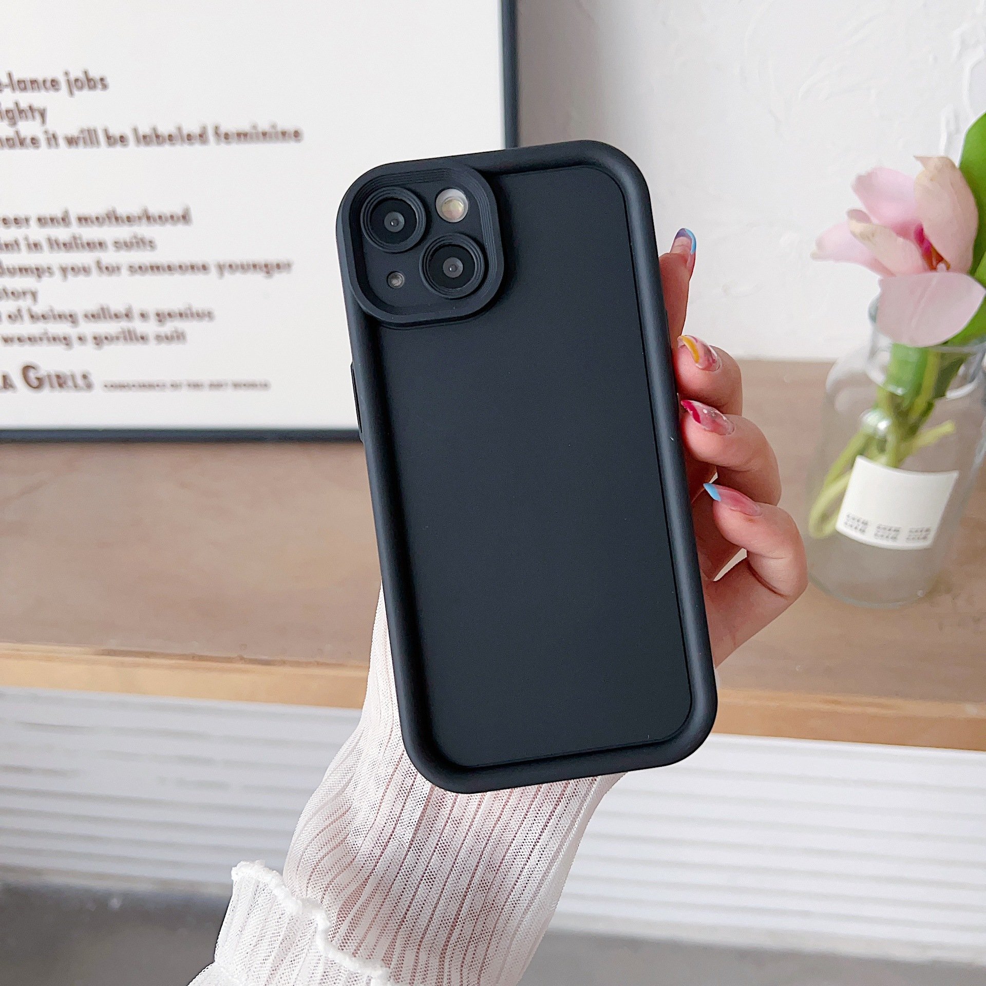 Liquid TPU Silicone Phone Case For iPhone 15 14 13 12 11 Pro Max XS XR Plus Case Simple Pure Color Style Mobile Phone Case