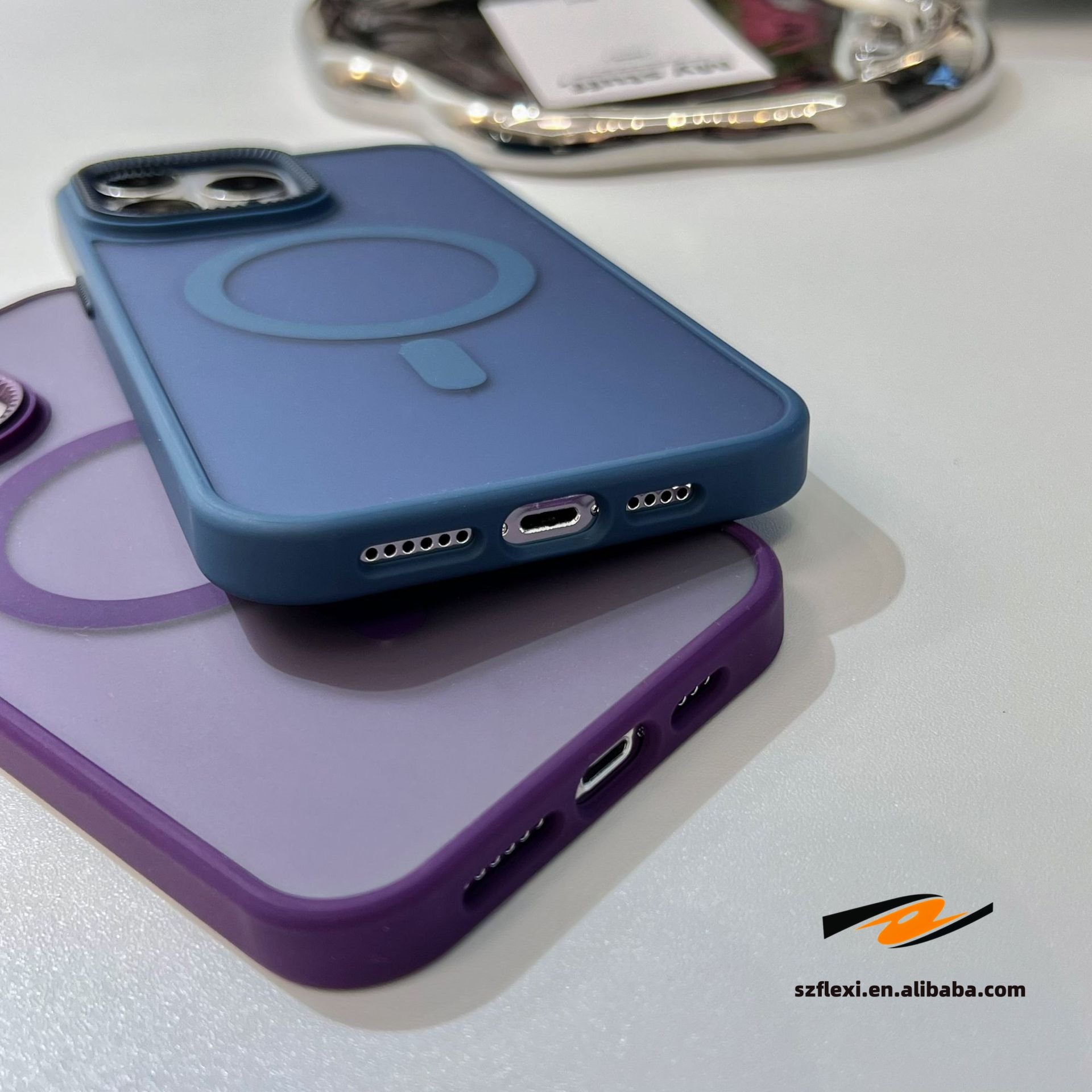 Acrylic TPU Hot Selling Gradient grid star Phone Case For 15 14 13 12 11 pro max Wireless Charging Magnetic Phone Cover