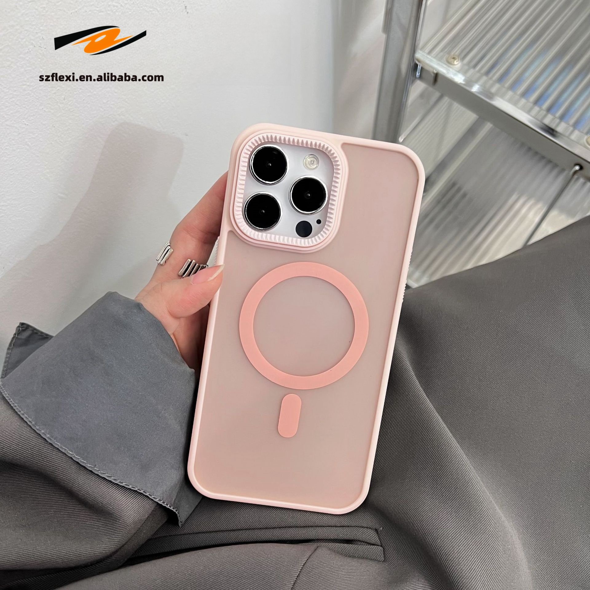Acrylic TPU Hot Selling Gradient grid star Phone Case For 15 14 13 12 11 pro max Wireless Charging Magnetic Phone Cover