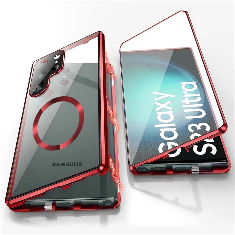 HD Screen Tempered Glass Full Protection Cover For Samsung S22 Ultra S23 Fe S24 Plus Aluminum Alloy Frame Anti fall Phone Case