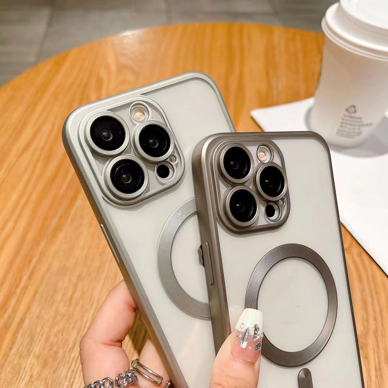 New Colorful Matte Natural Titanium Luxury Wireless Charging Magnetic Phone Case for iphone 15 16 pro max case