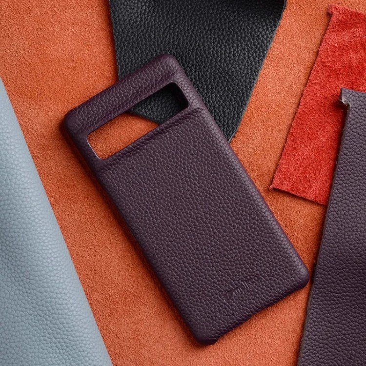 MELKCO Anti Fall Cover for Google Pixel 7 Pro 5G Genuine Cow Leather Coated PC Incomplete Mobile Phone Case