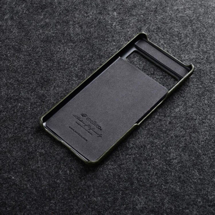 MELKCO Anti Fall Cover for Google Pixel 7 Pro 5G Genuine Cow Leather Coated PC Incomplete Mobile Phone Case