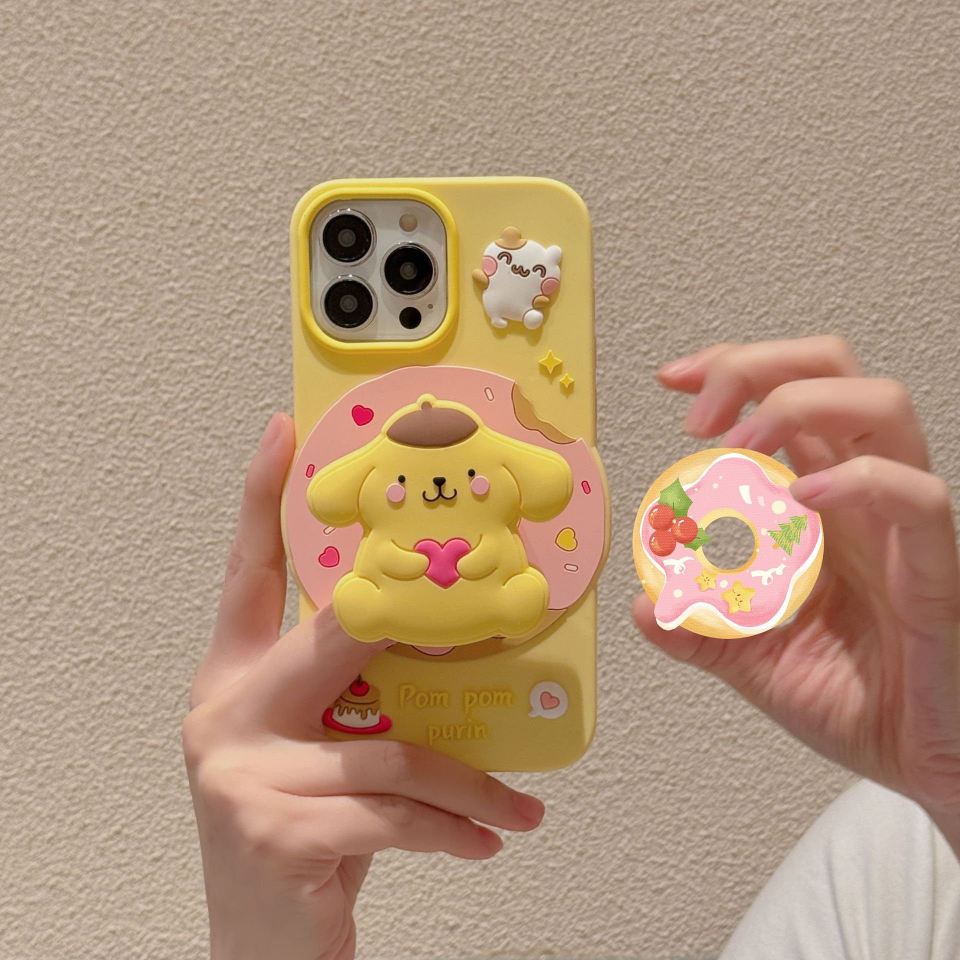 Wholesale Cute dog 3D holder Silicone Mobile Phone Case For iPhone 16 15 14 Pro max cartoon stand ring Shockproof Back cover