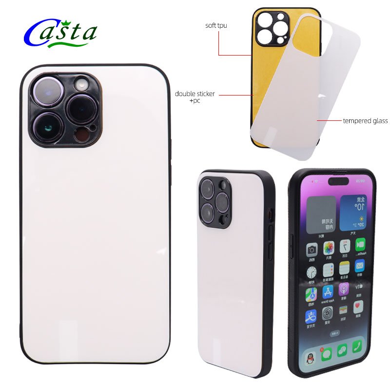 Manufacture Custom Blank Mobile Case Tempered Glass Sublimation Cell Phone Cases For iPhone 14 Pro Mobile Phone Cases