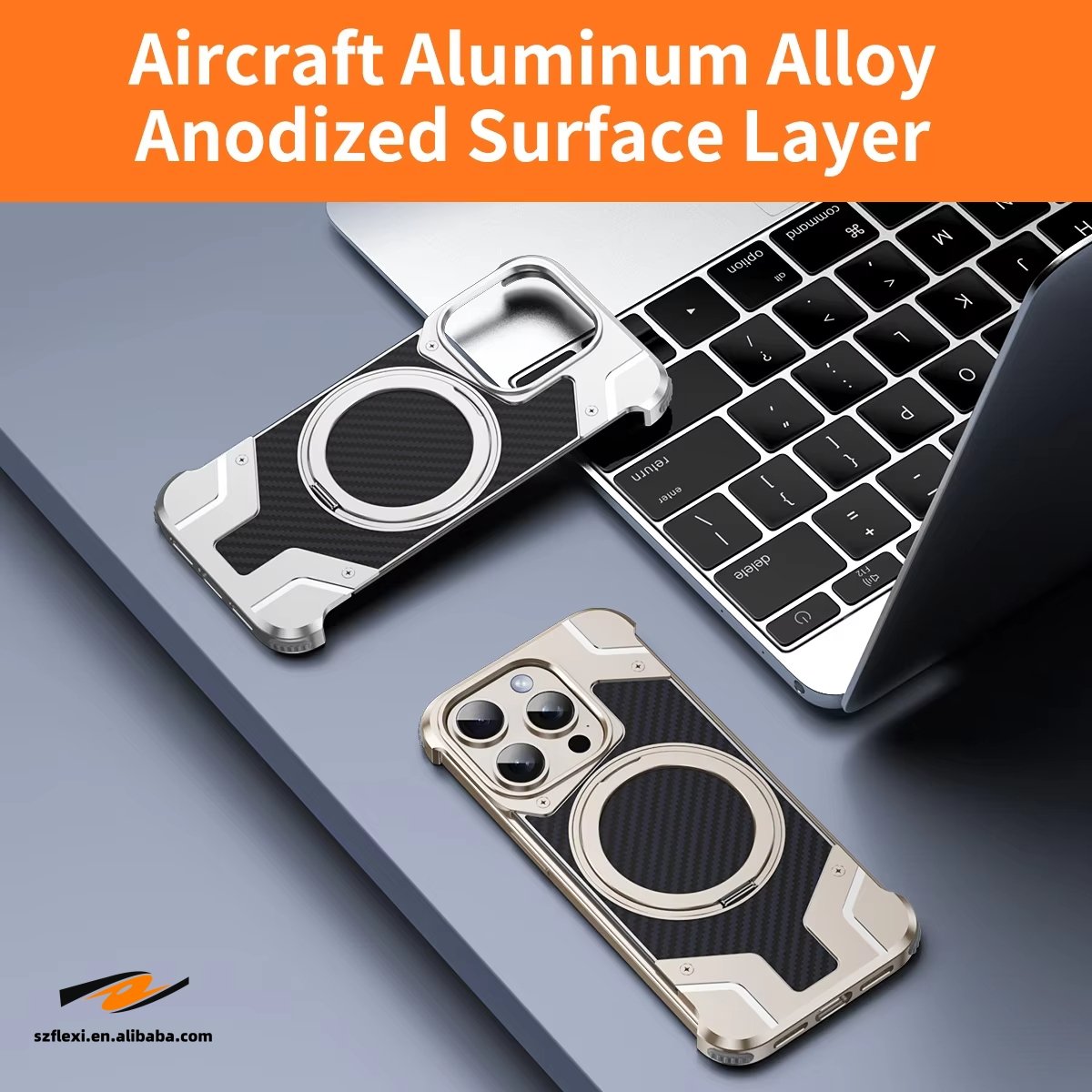 Carbon Fiber Metal Case for iPhone16 Pro Max For Samsung S24 Plus Magnetic 360 Rotating Bracket Aluminium Alloy Shockproof Case