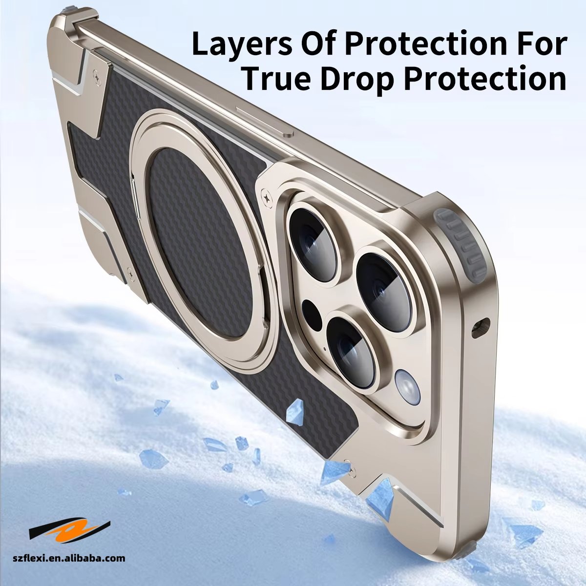 Carbon Fiber Metal Case for iPhone16 Pro Max For Samsung S24 Plus Magnetic 360 Rotating Bracket Aluminium Alloy Shockproof Case