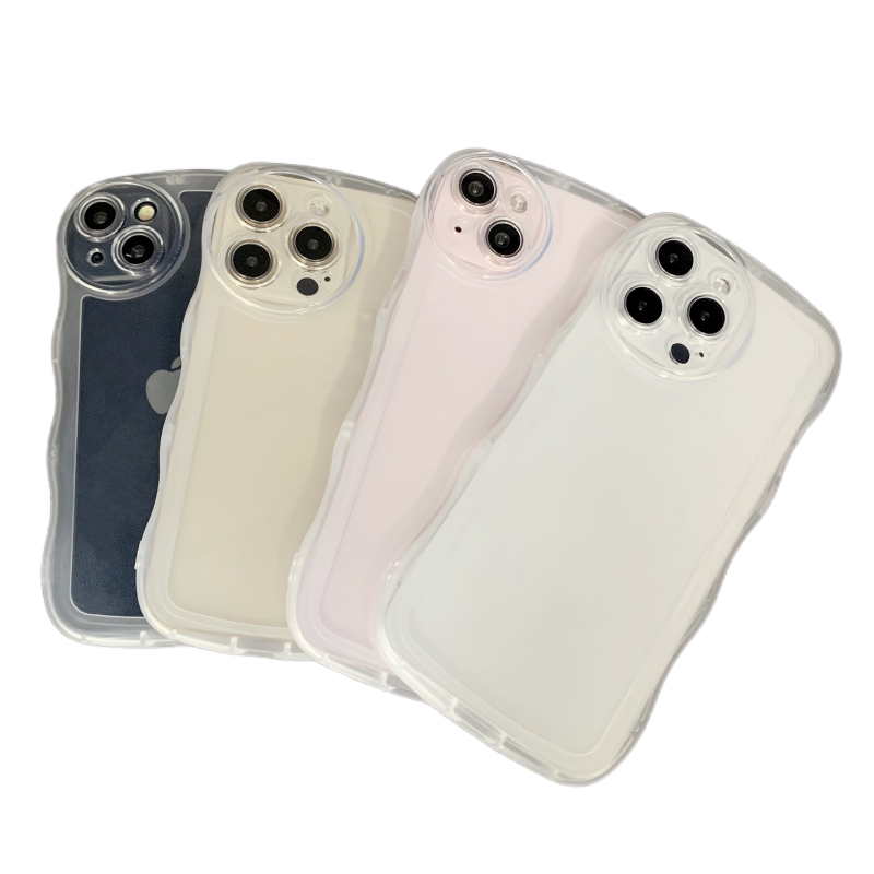 New Arrival TPU Wave Shaped Case For Iphone 15 14 pro Cute Women Like Waterproof Shockproof Mobile Phone Case With Camera