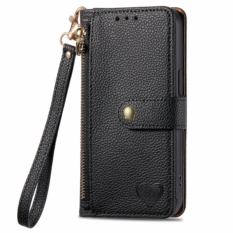 Lychee skin wallet case for One Plus Nord CE4, For Nothing Phone 2A Credit card Pouch case with Rope