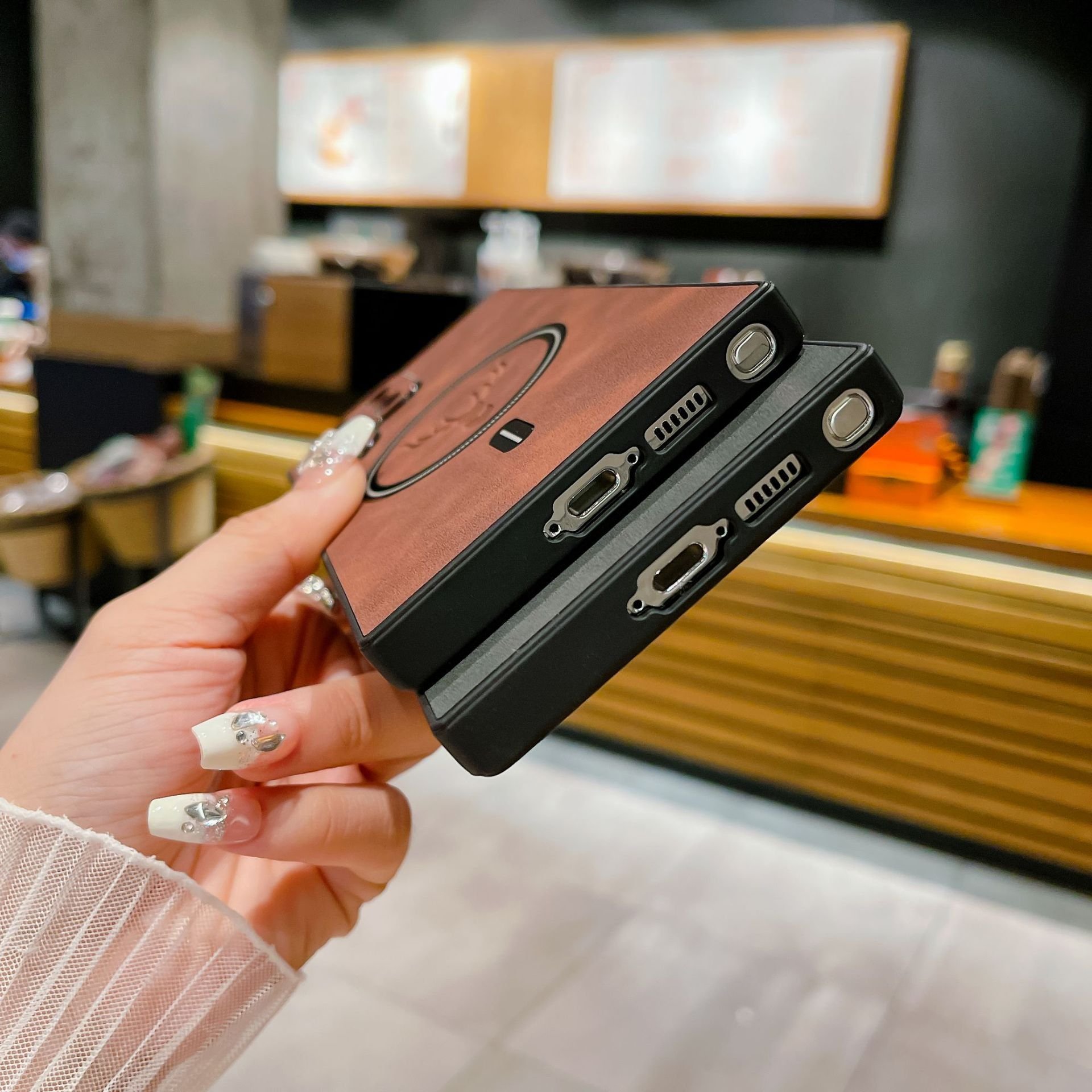 New wireless charge fashion luxury deer leather phone case for samsung s21 s22 23 s24ultra anti-fall ambskin mobile accessories