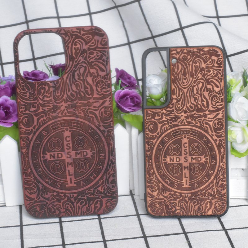 Creative laser engraving Wooden Bamboo Phone Case For Iphone 11 12 13 pro max 14 plus 15 Mobile Phone Cases