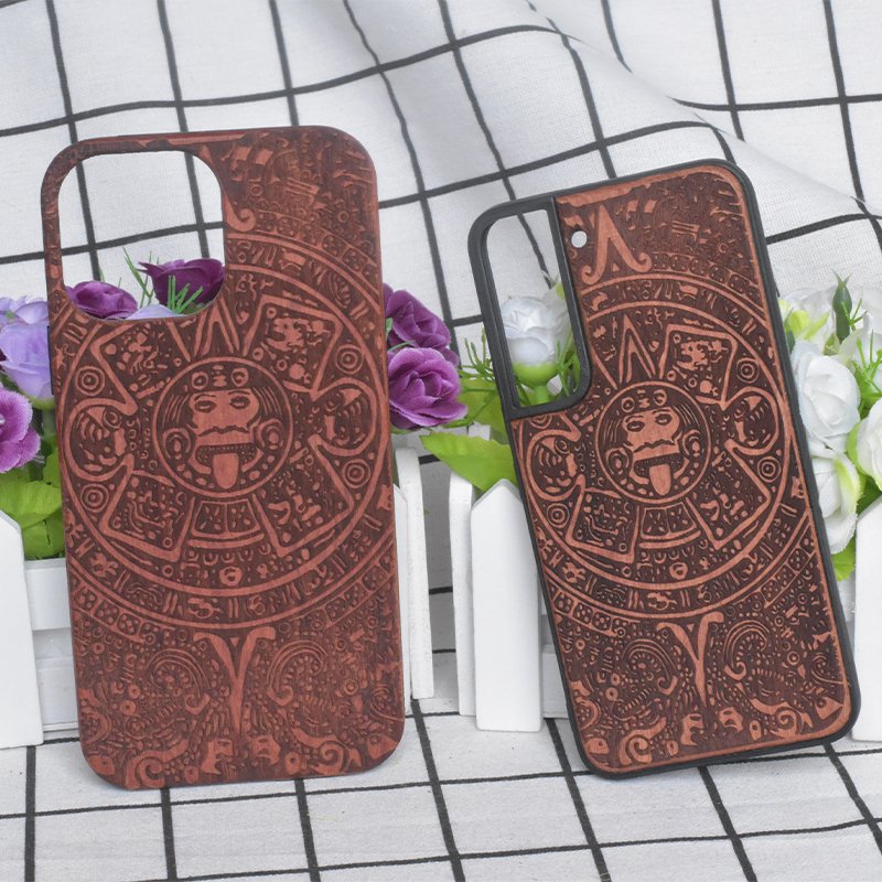 Creative laser engraving Wooden Bamboo Phone Case For Iphone 11 12 13 pro max 14 plus 15 Mobile Phone Cases