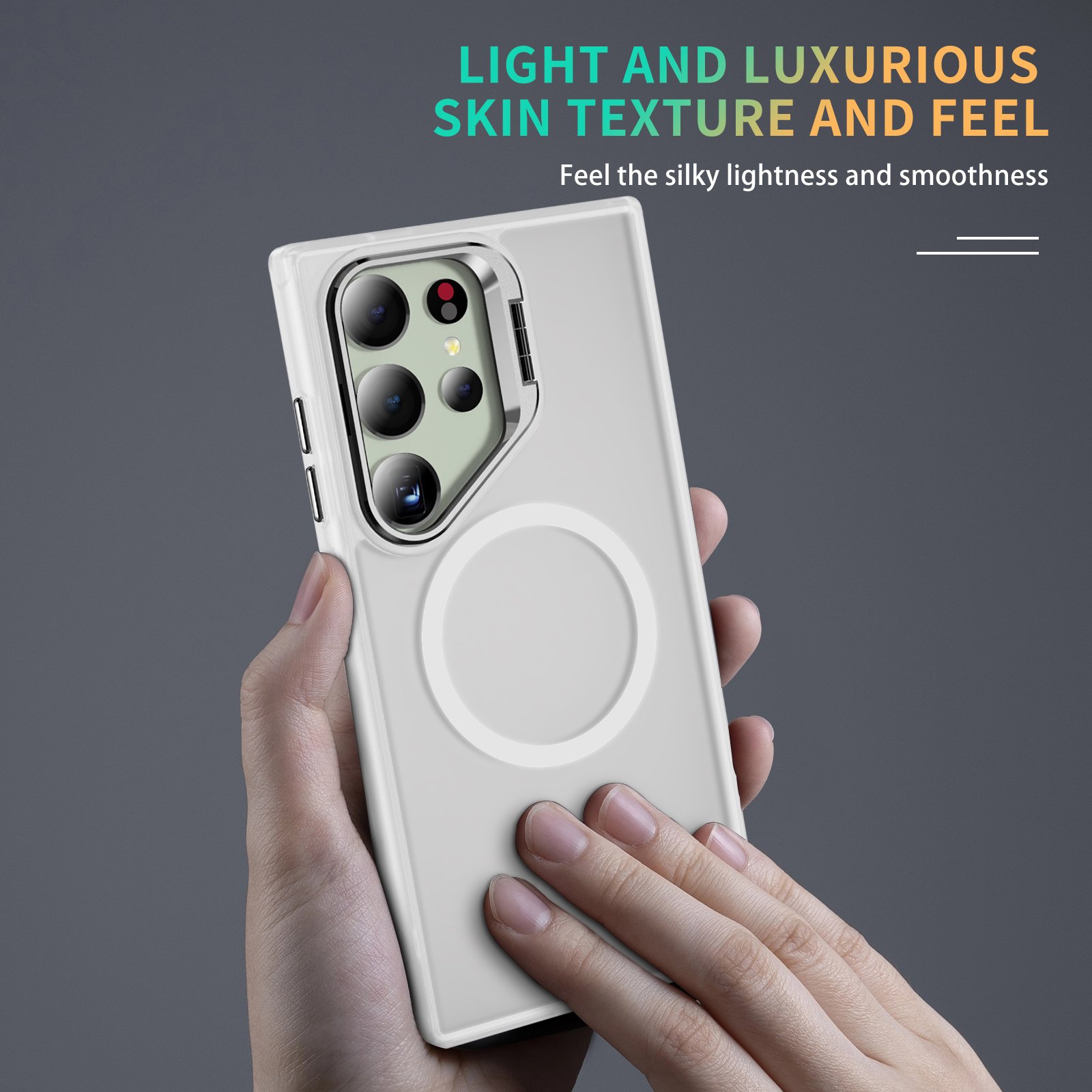 Skin Feeling Mobile Phone Cases With Camera Stand For Samsung Galaxy S24 Shock Absorbing Back Phone Cover Case For S24 Ultra