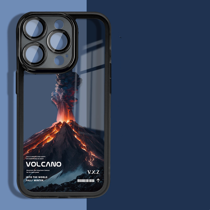 Scenery non-slip Full Lens protective film clear snow mountain mobile phone case for iphone 16 15 14 13 12 11 pro max back cover