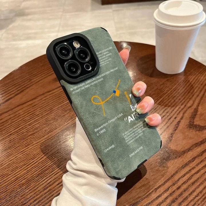 Street Fashion OEM Print Design Suede Leather Mobile Phone Case For iPhone 16 pro max 15 14 plus 13 12 11 Soft TPU Back Cover