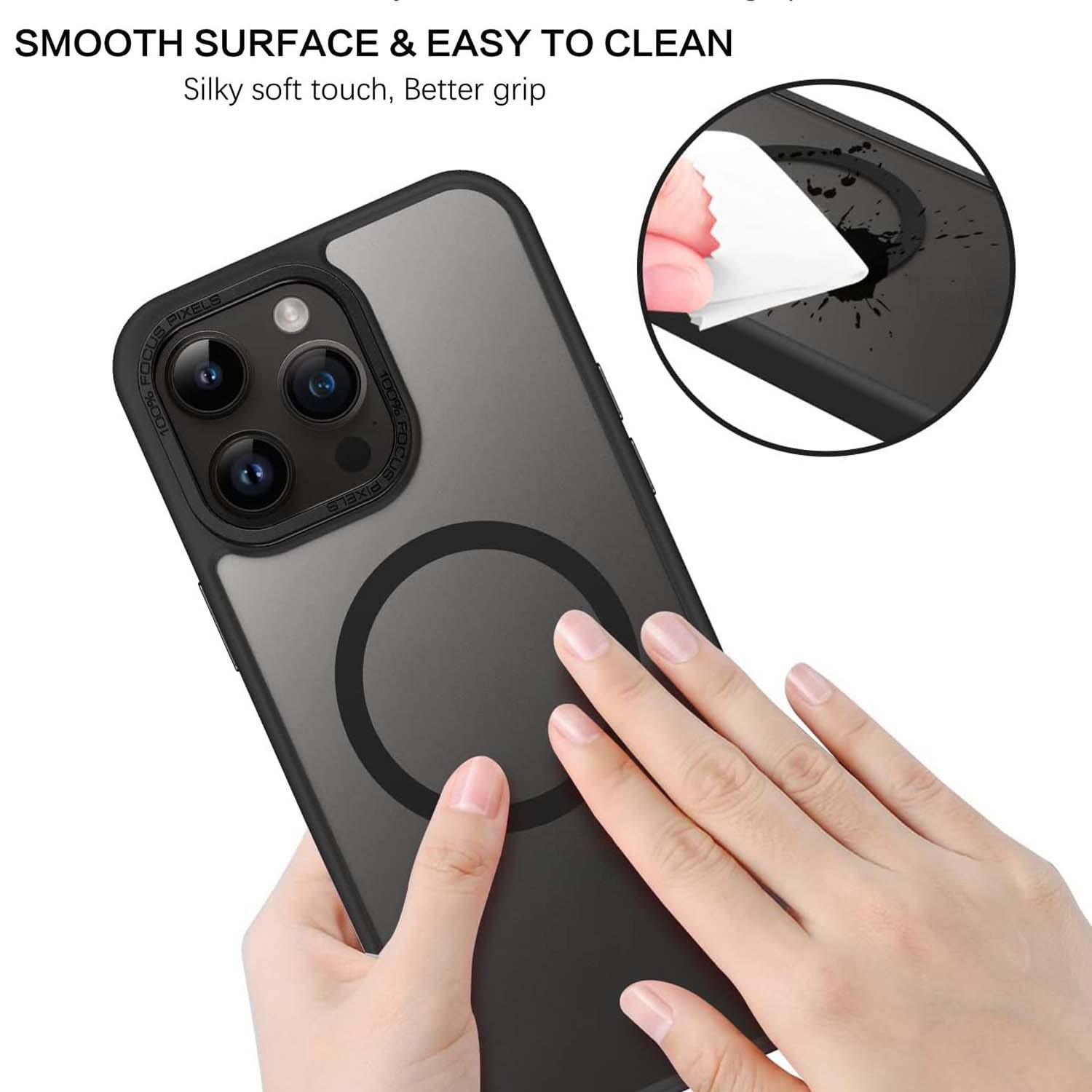 High Quality Magnetic Charging Hard PC Matte Mobile Phone Case For iPhone 15 Pro Max 14 13 12 11 Phone Cover