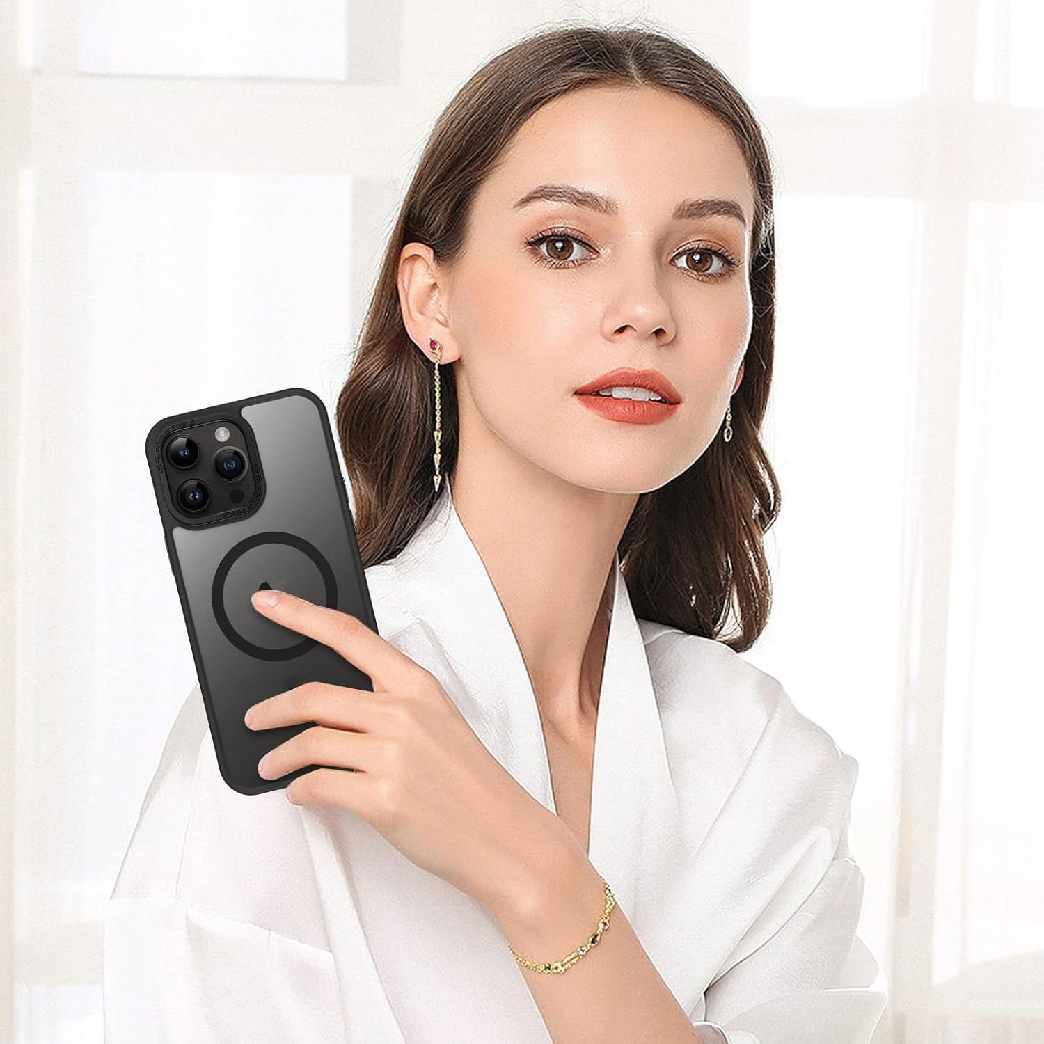 High Quality Magnetic Charging Hard PC Matte Mobile Phone Case For iPhone 15 Pro Max 14 13 12 11 Phone Cover