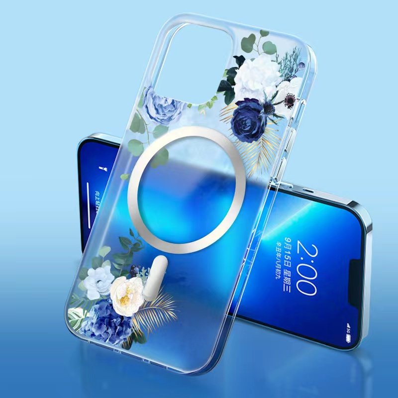 IMD For iPhone 15 Pro Max Phone Case for Women, Floral Clear Slim Cute Shockproof Protective Girly Phone Cover For Apple 12 Case