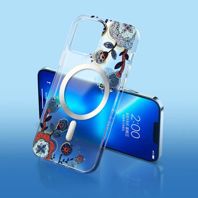 IMD For iPhone 15 Pro Max Phone Case for Women, Floral Clear Slim Cute Shockproof Protective Girly Phone Cover For Apple 12 Case