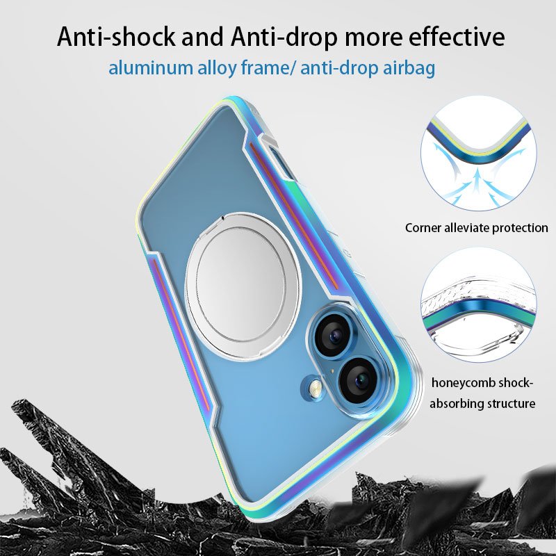 New aluminum alloy anti-fall call phone case magnetic bracket mobile phone case suitable for iphone 16 pro max phone case 15 14